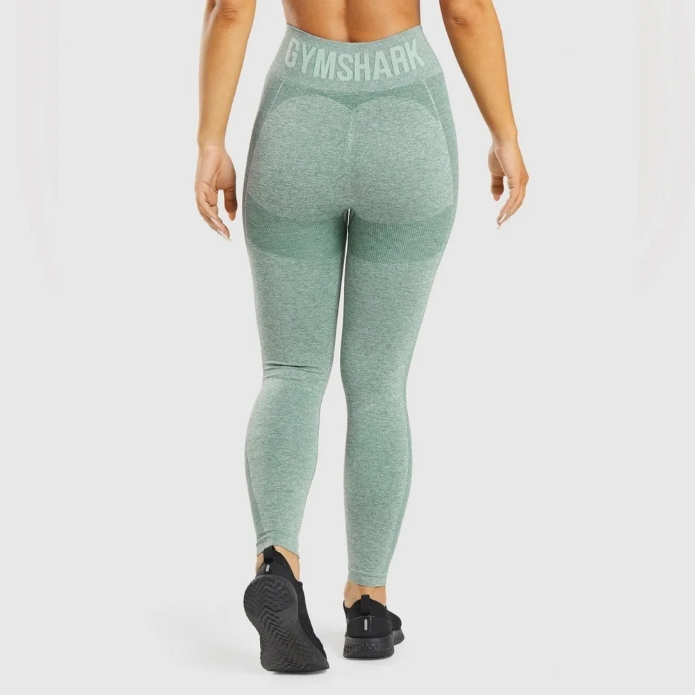 Gymshark • Flex Women's High-Waisted Green Leggings Studio Green Marl
